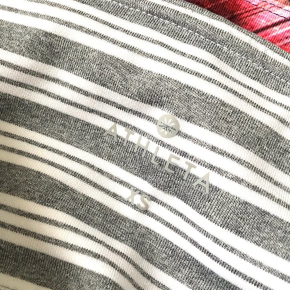 NWT Athleta Heather  horizontal High Rise Striped Leggings XS white stripe new - Picture 3 of 5